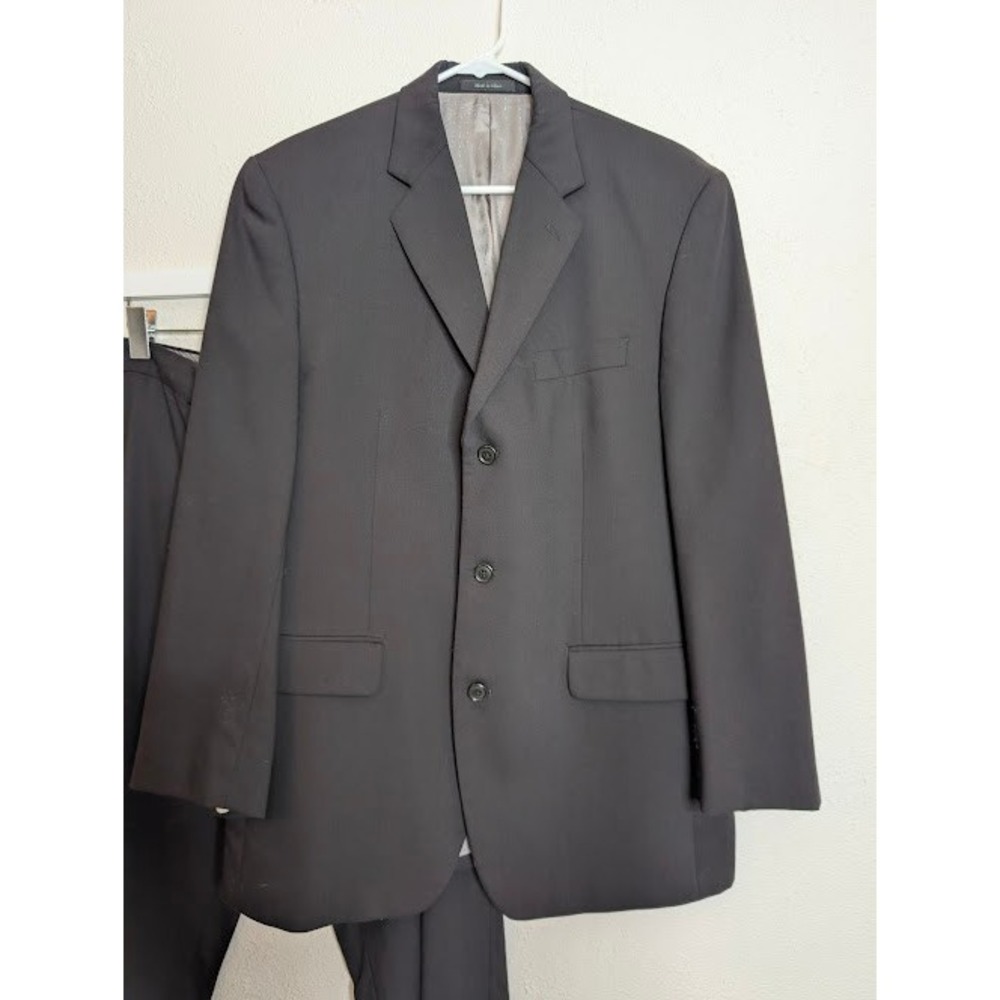 Calvin Klein Men's 100% Wool Sport Coat‎ Blazer Black Size 40R 3 Button Career